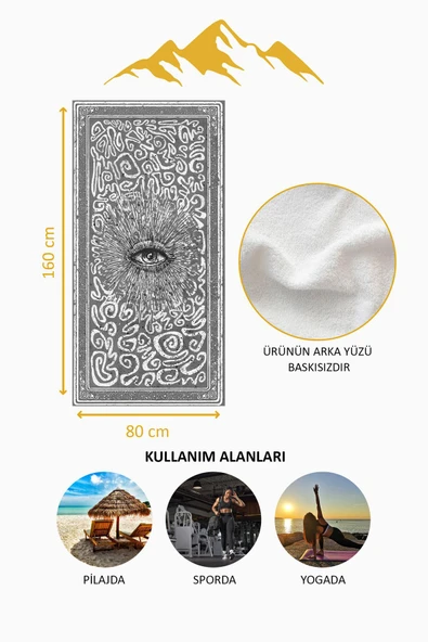 Dijital Baskı Plaj Deniz Havlusu Modern Desenli Peştamal (80X160 cm) HVL0065 RENKLİ 80 X 160 - Resim 4