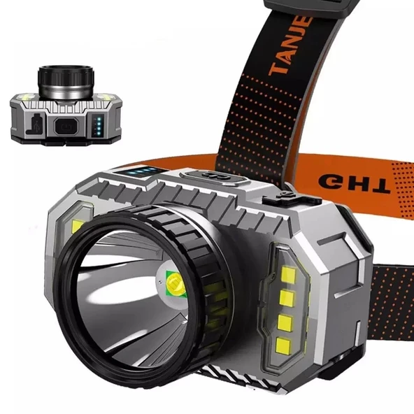 Ps-010 800 Lümen Şarj Göstergeli Cob Led Usb'li Şarjlı Kafa Lambası ürün görseli 1