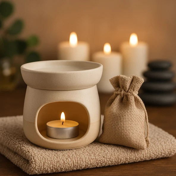 İmroz Krem/Bej Buhurdanlık