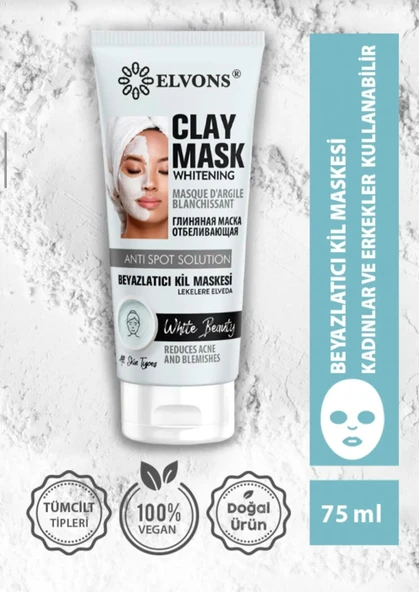 ELVONS BEYAZLATICI KİL MASKE - 75ML ürün görseli 1