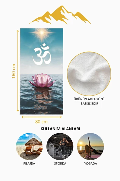 Dijital Baskı Plaj Deniz Havlusu Modern Desenli Peştamal (80X160 cm) HVL0061 RENKLİ 80 X 160 - Resim 4