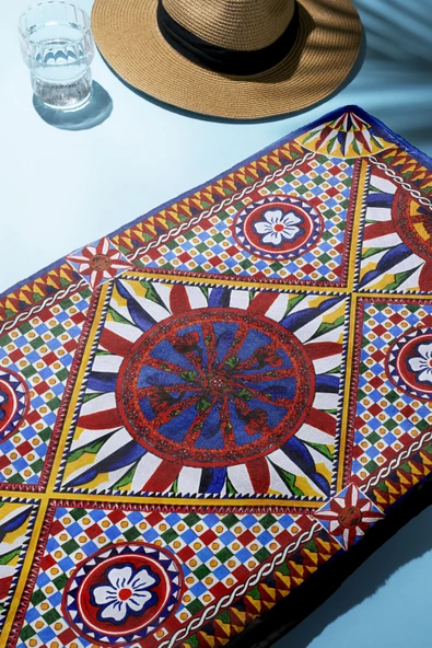 Dijital Baskı Plaj Deniz Havlusu Modern Desenli Peştamal (80X160 cm) HVL0067 RENKLİ 80 X 160 - Resim 3