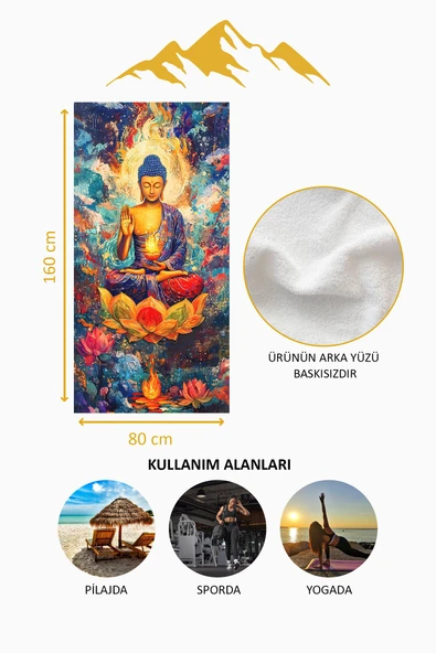 Dijital Baskı Plaj Deniz Havlusu Modern Desenli Peştamal (80X160 cm) HVL0062 RENKLİ 80 X 160 - Resim 4