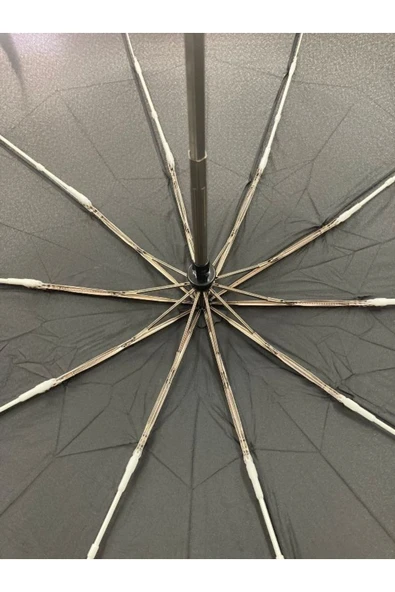Elite Tam Otomatik 10 Telli 3 Kırmalı Siyah Bay Şemsiye - Resim 4