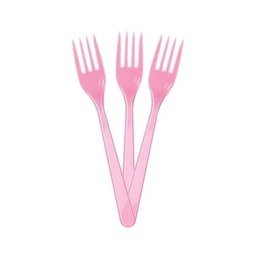 May Plastik Renkli Çatal Pembe 25 Li - Resim 2