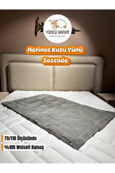 Yüncü Hanım Merinos Kuzu Yünü Seccade - 8