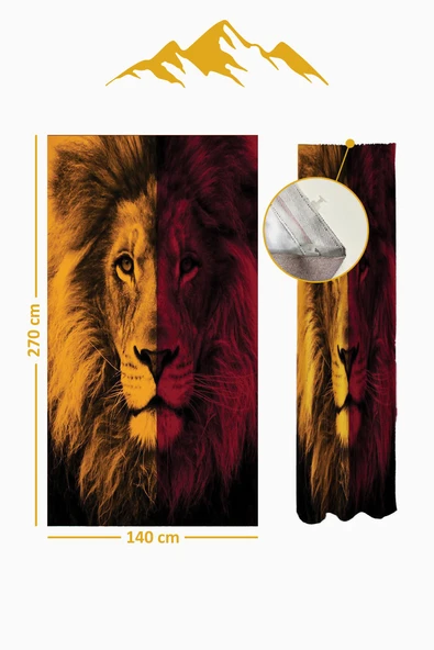 Parlak Saten Mikro Kumaş Çift Kanat Çocuk Odası Fon Perde Takımı PRD0028 RENKLİ 140 X 270 - Resim 2