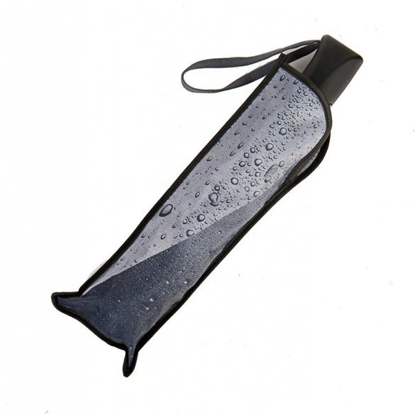 Tam Otomatik Yağmur Desenli Lüx Bayan Şemsiye Gri - Resim 2