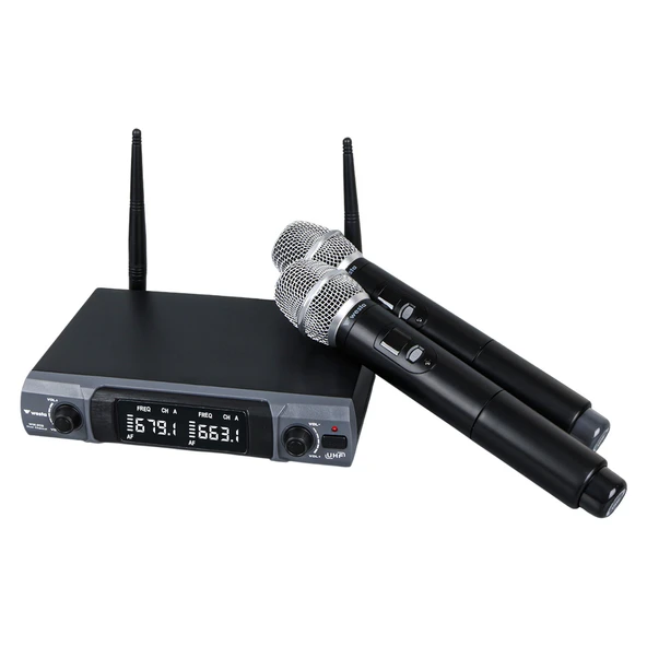 Westa WM-202H 1 Alıcı + 2 El (Lavalier) Kablosuz Uhf Mikrofon Seti ürün görseli 1