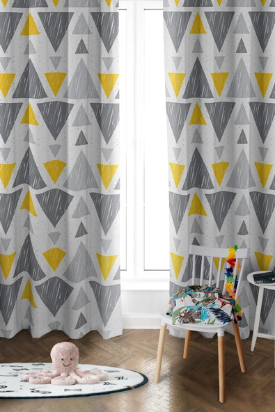 Parlak Saten Mikro Kumaş Çift Kanat Çocuk Odası Fon Perde Takımı PRD0037 RENKLİ 140 X 270 ürün görseli