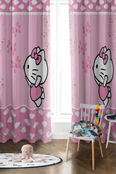 Parlak Saten Mikro Kumaş Çift Kanat Çocuk Odası Fon Perde Takımı PRD0047 RENKLİ 140 X 270 ürün görseli