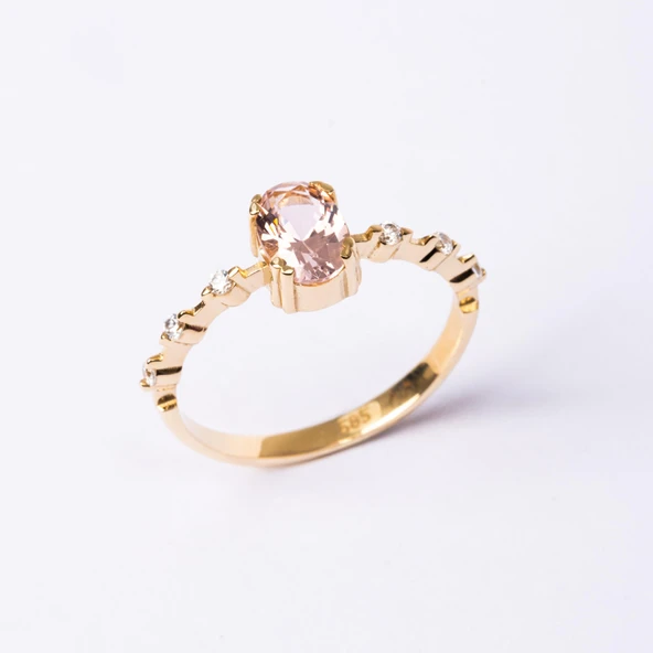 Gümüş Yüzük - Morganit Taşlı Kadın Modern Tasarım 925 Ayar Gümüş Evlilik Teklifi Yüzüğü - 3