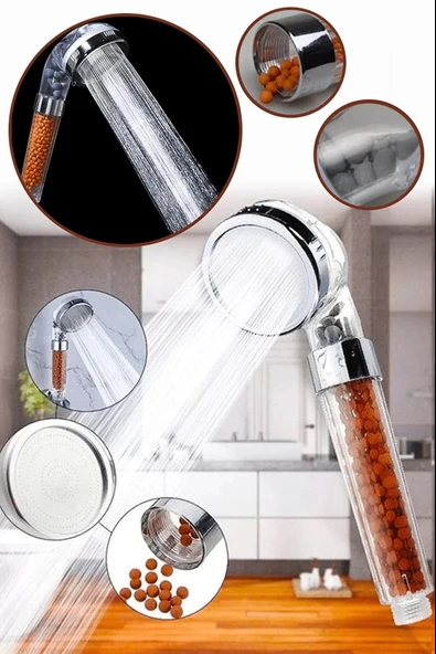 Boncuklu Su Tasarruflu Kireç Önleyici Duş Başlığı ürün görseli