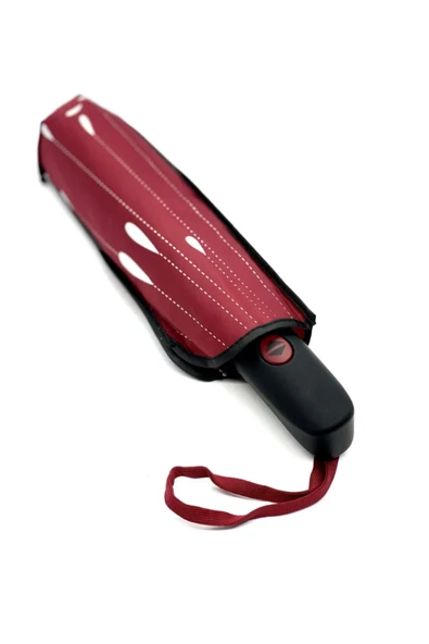 Yağmur Damlası Desenli Tam Otomatik Lux Kadın Şemsiyesi Bordo - Resim 2