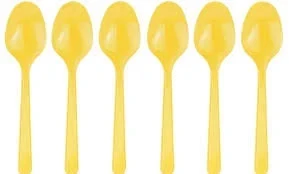 May Plastik Renkli Kaşık Sarı 25 Li - Resim 3