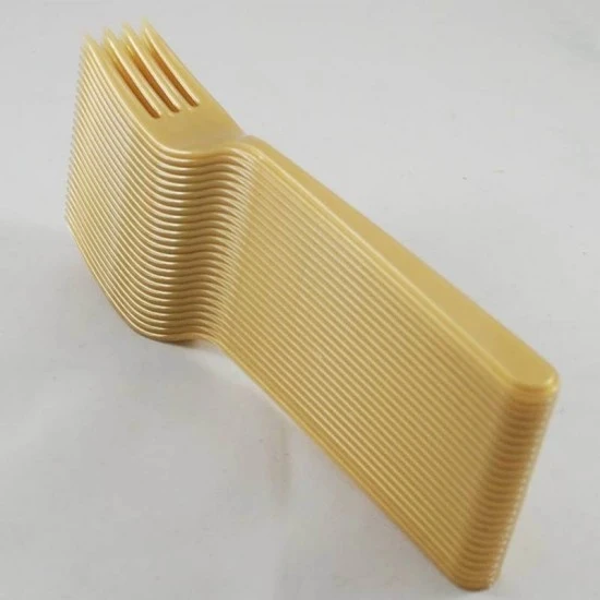 May Plastik Renkli Çatal Altın 25 Li - Resim 2