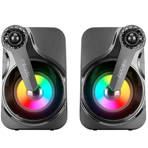 <![CDATA[Mikado MD-BT28 5W+3W×2 BT,TF Card,USB, FM Radyo Siyah Led Işıklı Speaker]]> - Resim 5