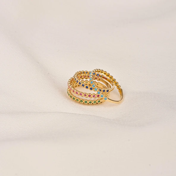 Gümüş Yüzük - 0.30 Karat Safir Taşlı Yarım Tur 925 Ayar Hediye Gümüş Yüzük - Resim 6