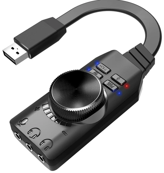 Daytona A4677 USB 2.0 Ses Kartı 7.1 Kanallı PC ve Laptop için PUBG Oyun Harici Ses Kartı 3.5mm ürün görseli 1
