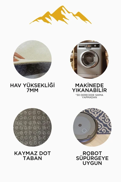 Dijital Baskı Kaymaz Taban Yıkanabilir 2'li Punch Banyo Paspas Takımı PCP004 RENKLİ 60 X 90 - Resim 5