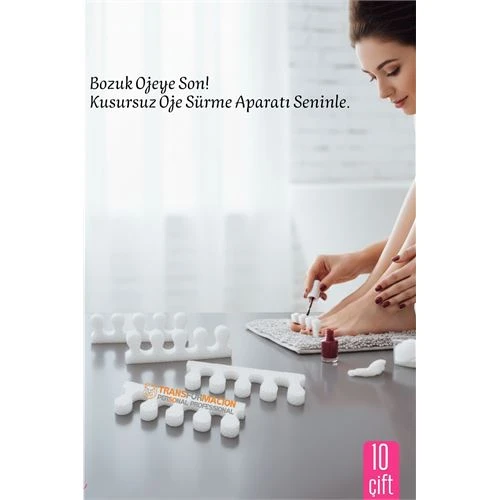 10 Çift  Oje Sürme Aparat - Parmak Ayırıcı Sünger  Esnek Ayak Aparatı ürün görseli 1