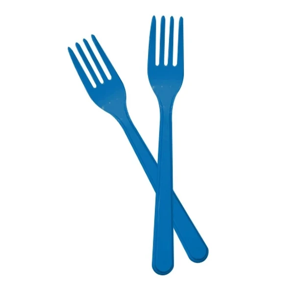 May Plastik Renkli Çatal Mavi 25 Li - Resim 2