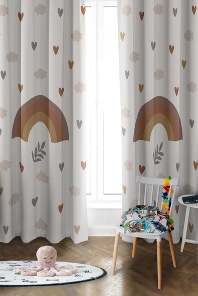 Parlak Saten Mikro Kumaş Çift Kanat Çocuk Odası Fon Perde Takımı PRD0032 RENKLİ 140 X 270 ürün görseli