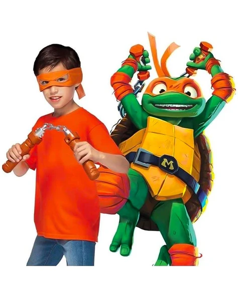 Teenage Mutant Ninja Turtles Michelangelo Turuncu Maske ve Aksesuar Seti TU806001 - Resim 5