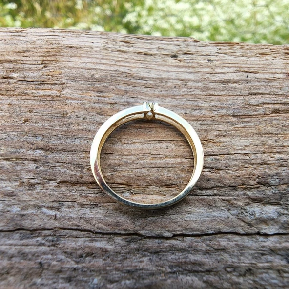 Gümüş Yüzük - Mila 0.30CT Swarovski Tektaş Minimal Tasarım Gümüş Yüzük- Hediyelik Tektaş Gümüş Yüzük - 12