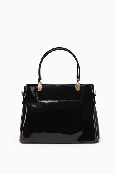 Levidor Siyah Rugan Kadın El ve Omuz Çantası 930120 - Resim 3