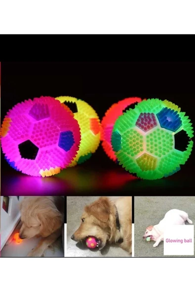 Dalian Home Kedi -köpek Düdüklü Işıklı Oyun Topu Renkli Işıklı Top Köpek Oyun Topu - 2