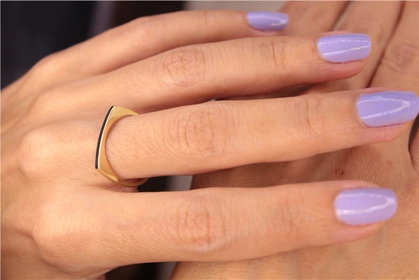 Ufuk Çizgisi Şans Totemi İnce Minimal Tasarım Gümüş Yüzük-Minimal Tarz 925 Ayar Eklem Gümüş Yüzük - Resim 2