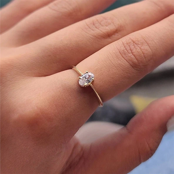 0.90 Karat Signity Swaroski Tektaş Evlilik Teklifi Pırlanta Montörü Tektaş 925 Ayar Gümüş Tarz Yüzük - Resim 3