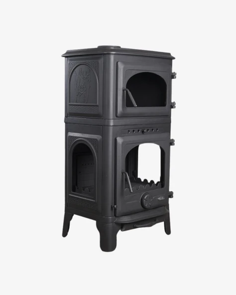 TDS İnci Fırınlı, Yan Camlı,Yan Kapaklı Döküm Şömine Soba - Resim 4
