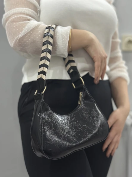 BİÇOMİ Kraş siyah cilt çanta - Resim 3