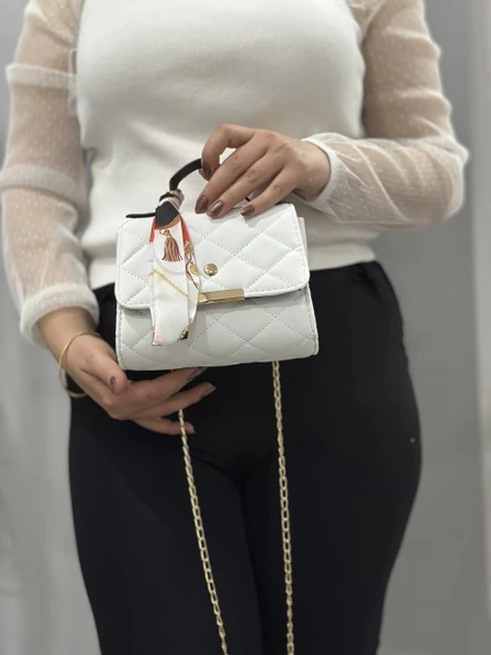 BİÇOMİ Beyaz cilt zoje çanta - Resim 3