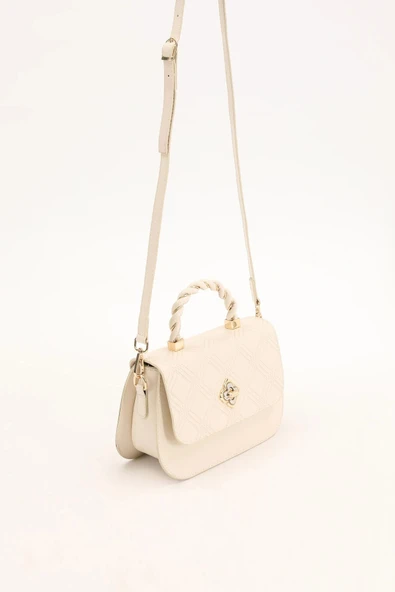 Levidor Krem Rugan Kadın Omuz Çantası 930180 - Resim 2