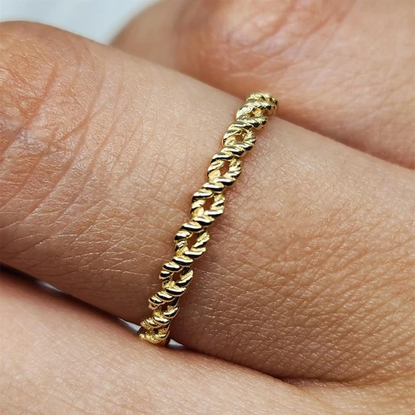 Gümüş Yüzük - Kör Düğüm Minimal Tasarım 925 Ayar Gümüş Alyans - 5