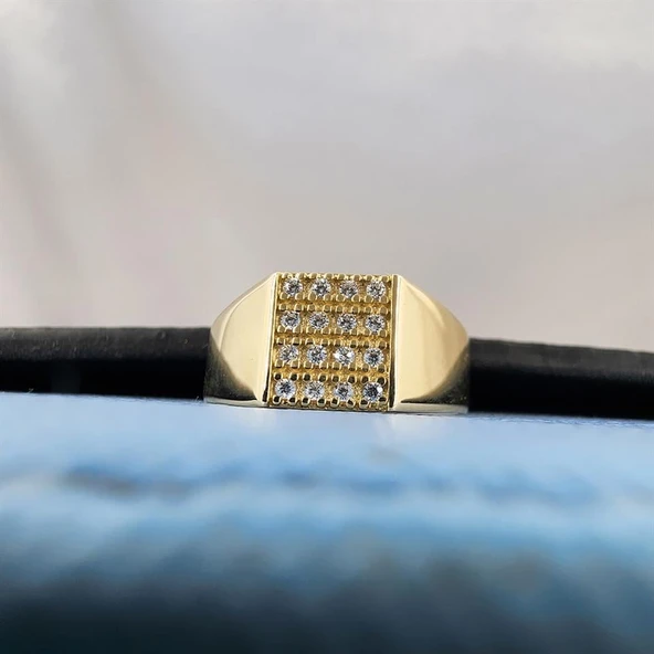 Gümüş Yüzük - Şövalye Modern Tasarım Gümüş Yüzük-Mikro Mıhlama Tasarım Şövalye 925 Ayar Gümüş Yüzük ürün görseli 1