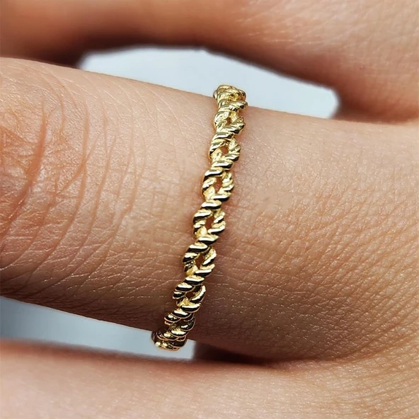 Gümüş Yüzük - Kör Düğüm Minimal Tasarım 925 Ayar Gümüş Alyans - 8