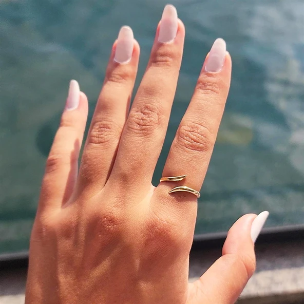 Gümüş Yüzük - Es Taşsız Energy Yüzüğü-Modern Tasarım Taşsız 925 Ayar Gümüş Yüzük - Resim 11