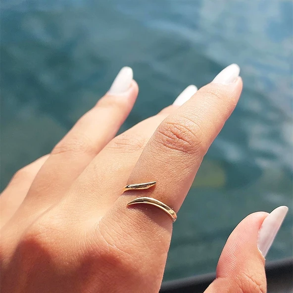 Gümüş Yüzük - Es Taşsız Energy Yüzüğü-Modern Tasarım Taşsız 925 Ayar Gümüş Yüzük - Resim 9