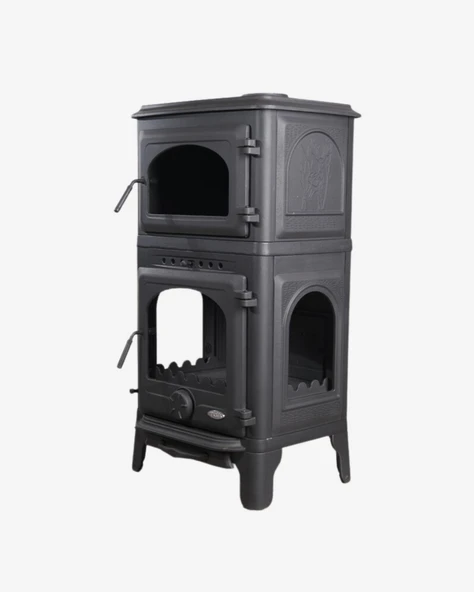 TDS İnci Fırınlı, Yan Camlı,Yan Kapaklı Döküm Şömine Soba - Resim 3