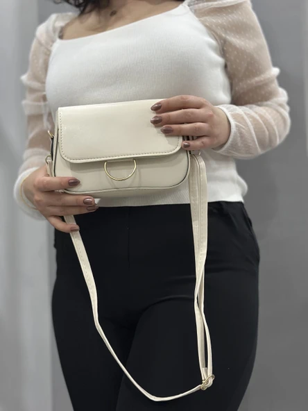 BİÇOMİ Krem cilt mossi çanta - Resim 3