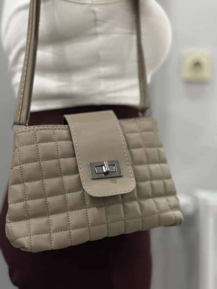 BİÇOMİ Kapaklı kapitone vizon cilt çanta - Resim 2