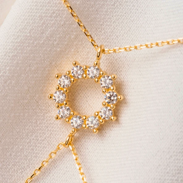 Gümüş Şahmeran - 925 Ayar Gümüş Yuvarlak Zirkon Taşlı Tasarım Şahmeran - 6