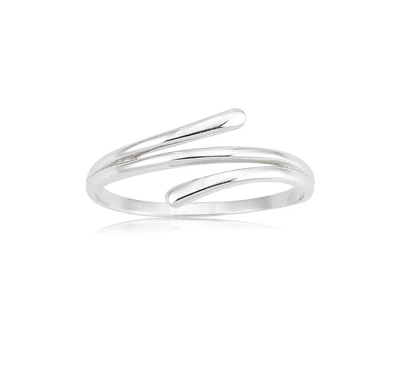 Gümüş Yüzük -Sarmal Taşsız 925 Ayar Minimal Tasarım Gümüş Eklem Yüzüğü-Minimal Hediyelik Gümüş Yüzük - Resim 3