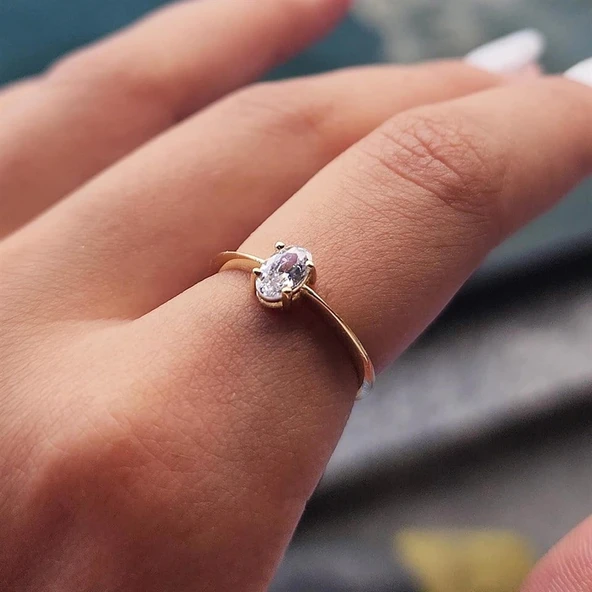 0.90 Karat Signity Swaroski Tektaş Evlilik Teklifi Pırlanta Montörü Tektaş 925 Ayar Gümüş Tarz Yüzük - Resim 4