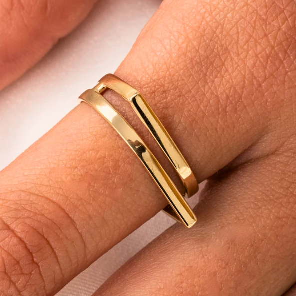 Gümüş Yüzük - Exxen Tarz Tasarım 925 Ayar Gümüş Yüzük - Resim 2