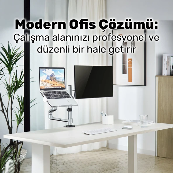 NPO STD72024MLG 11"-17" Notebook 17"-32" Monitör Destekli Alüminyum Monitör Tutucu - Resim 2